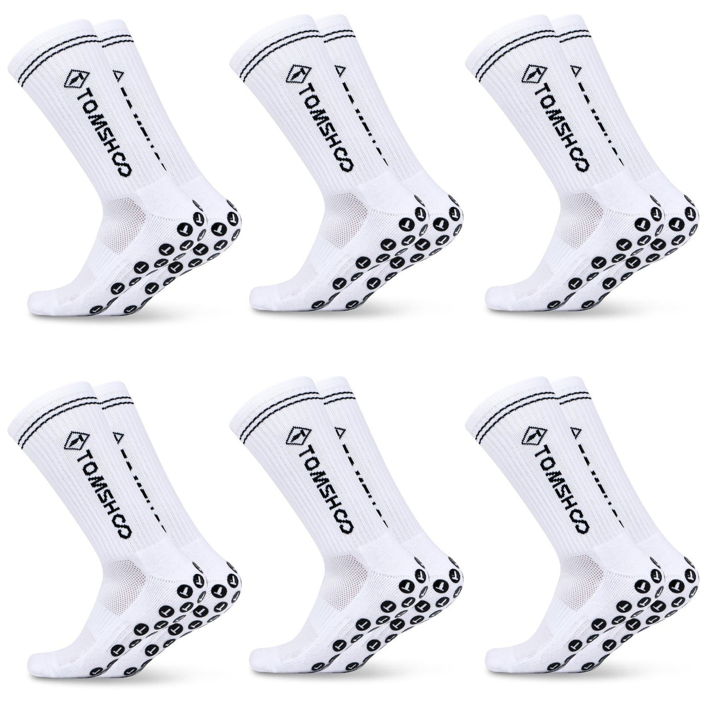 6 Pairs TOMSHOO Anti-Slip Sports Socks for Men & Women – Ideal for Football, Hiking, Running, Basketball, Trampolining, Cycling & Daily Use