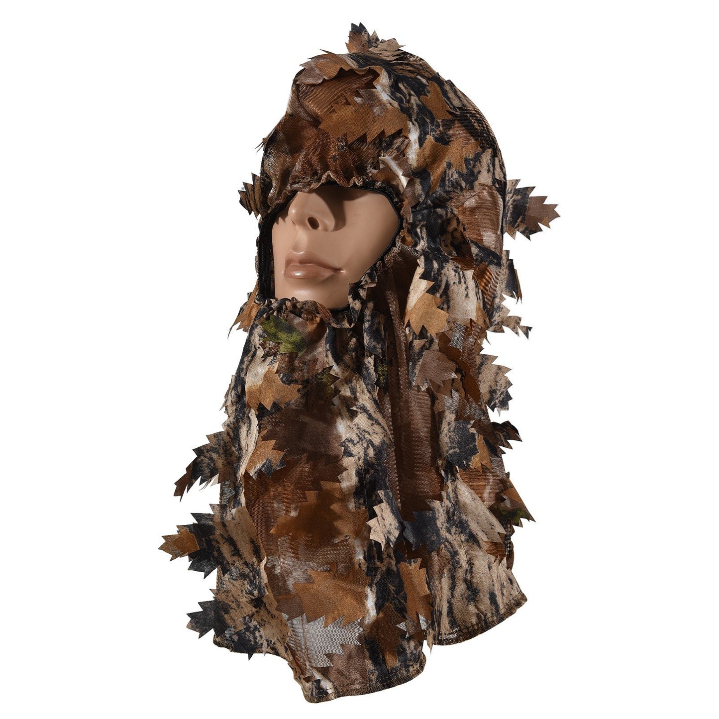 Breathable Ghillie Camouflage Leaf Hat with Mosquito Net - One Size Fits All, Green Spring & Yellow Autumn Options