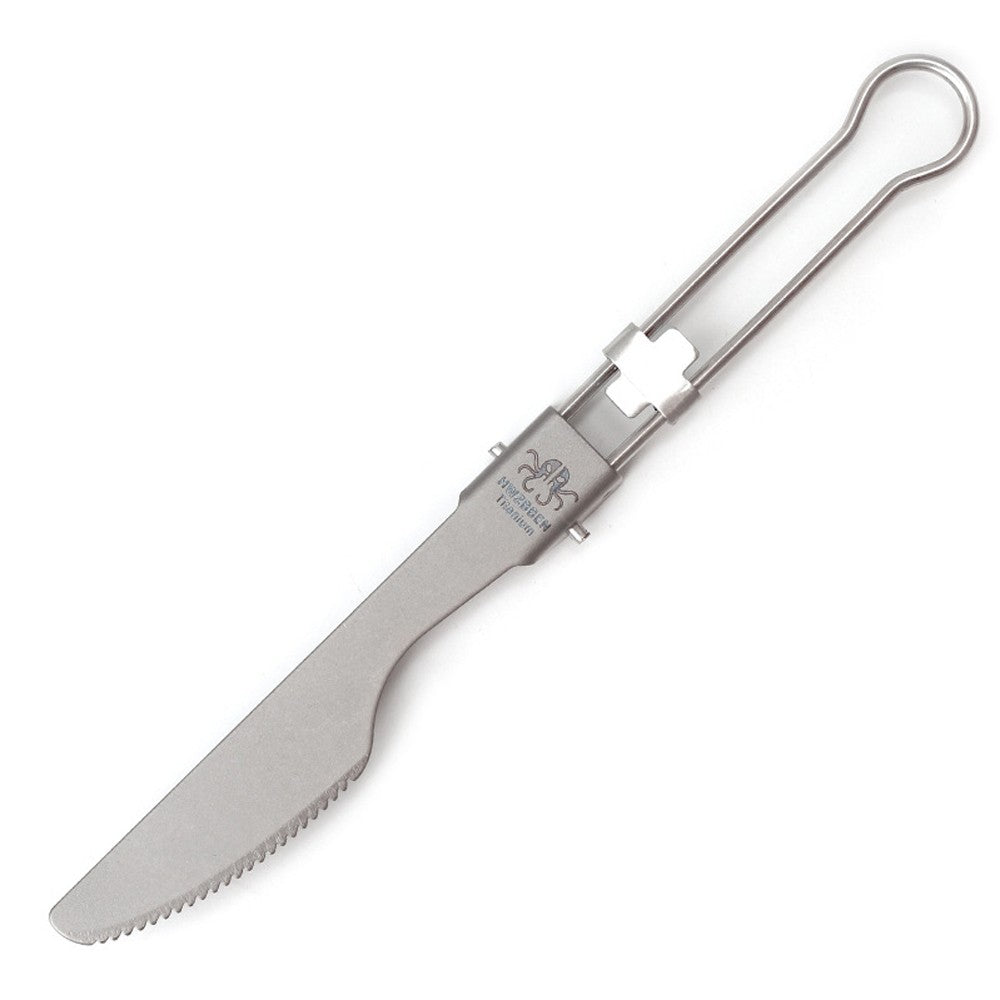 HWZBBEN Titanium Folding Cutlery Set: Spoon, Fork & Knife for Outdoor Camping & Hiking
