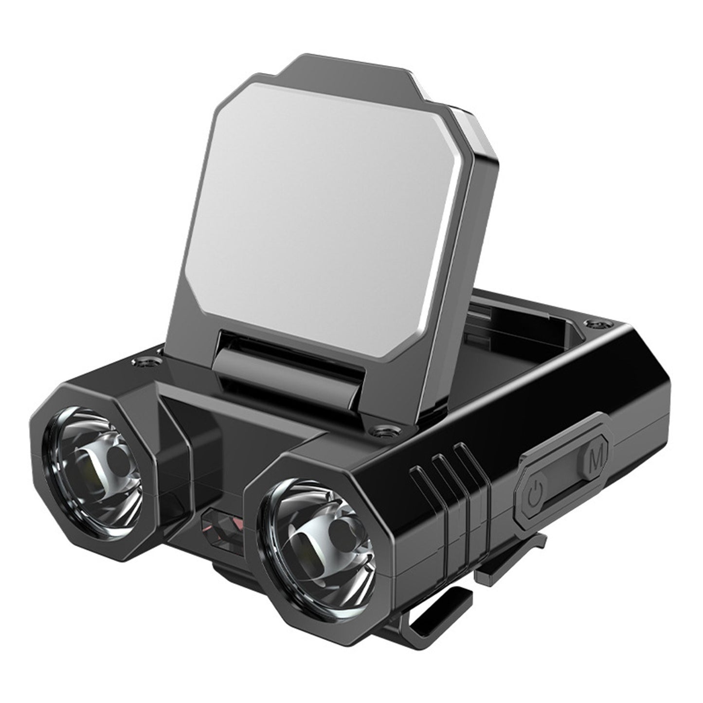 Intelligent Rechargeable LED Headlamp with Hat Clip & Type-C Power Bank - Adjustable Brightness & Induction Mode