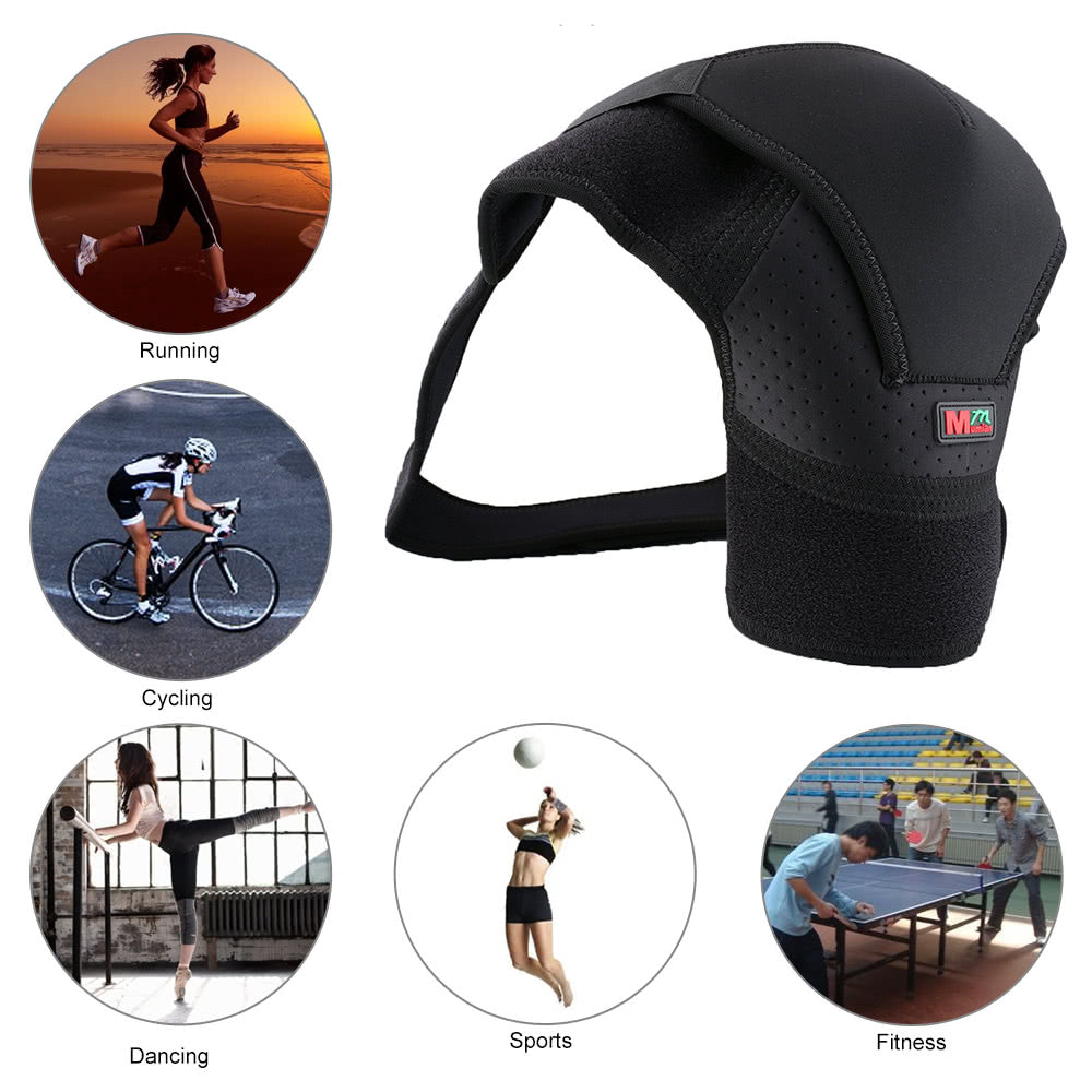 Adjustable Shoulder Support Brace for Pain Relief - Single Left/Right, Compression Wrap Belt for Gym Use