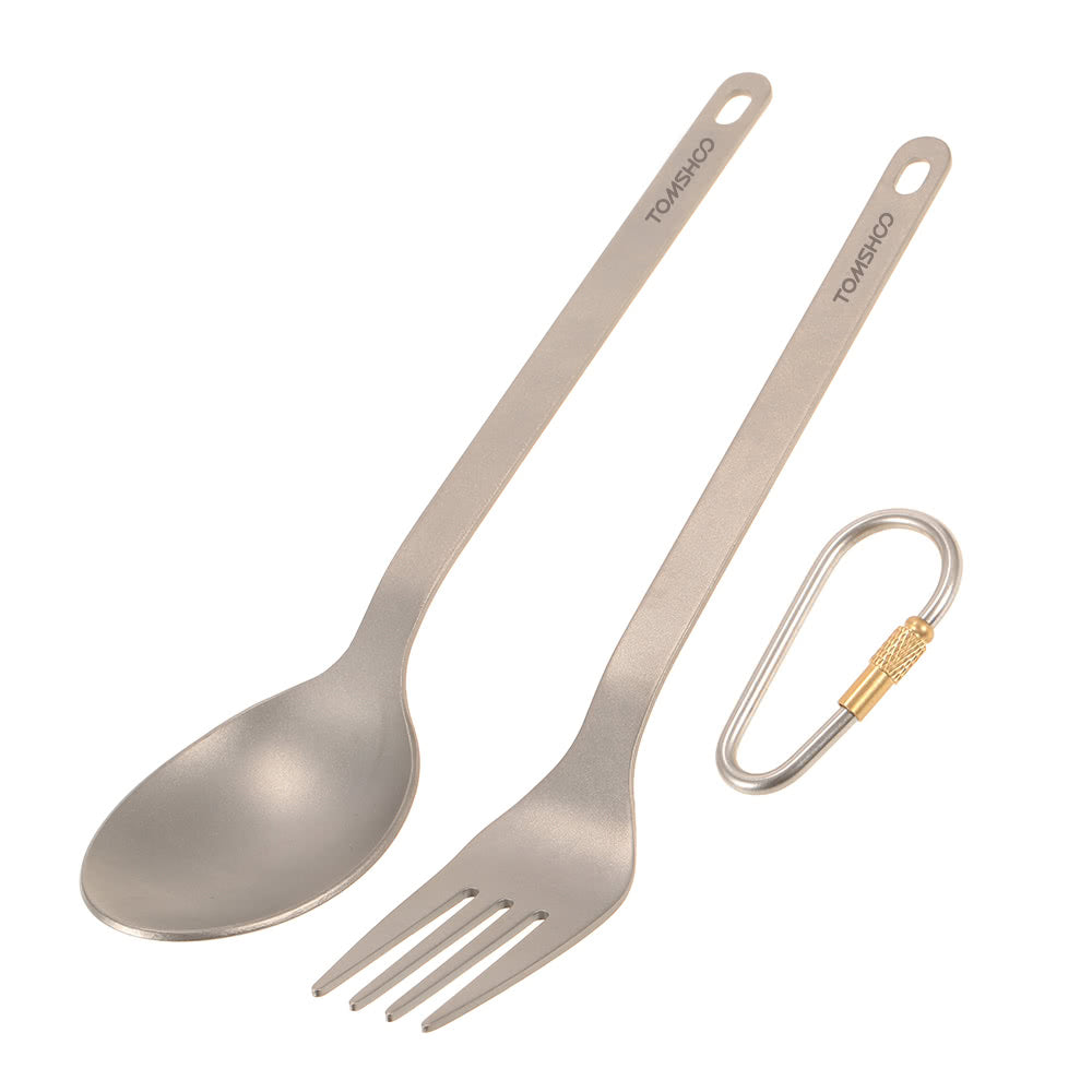 TOMSHOO Titanium Camping Cutlery Set for Home & Outdoor Dining