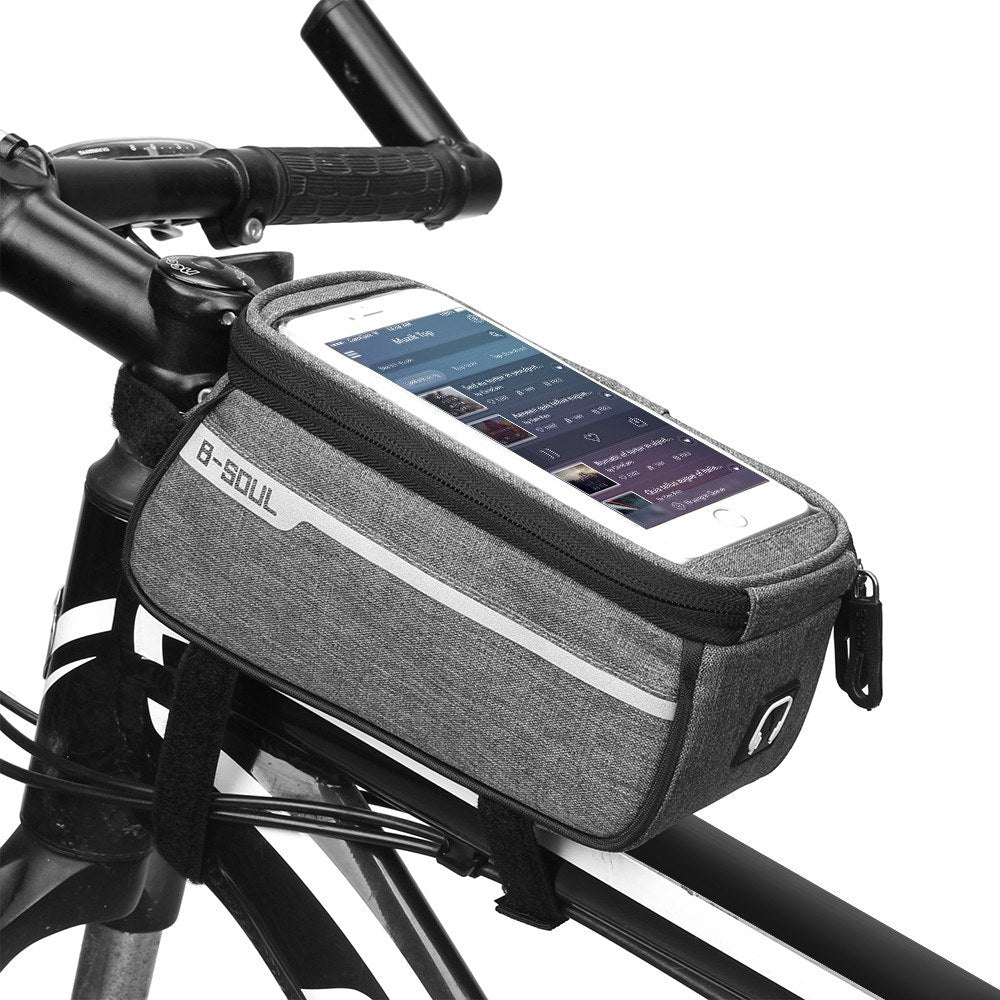 MTB Top Tube Bike Phone Bag for 6 Screens with Headphone Port