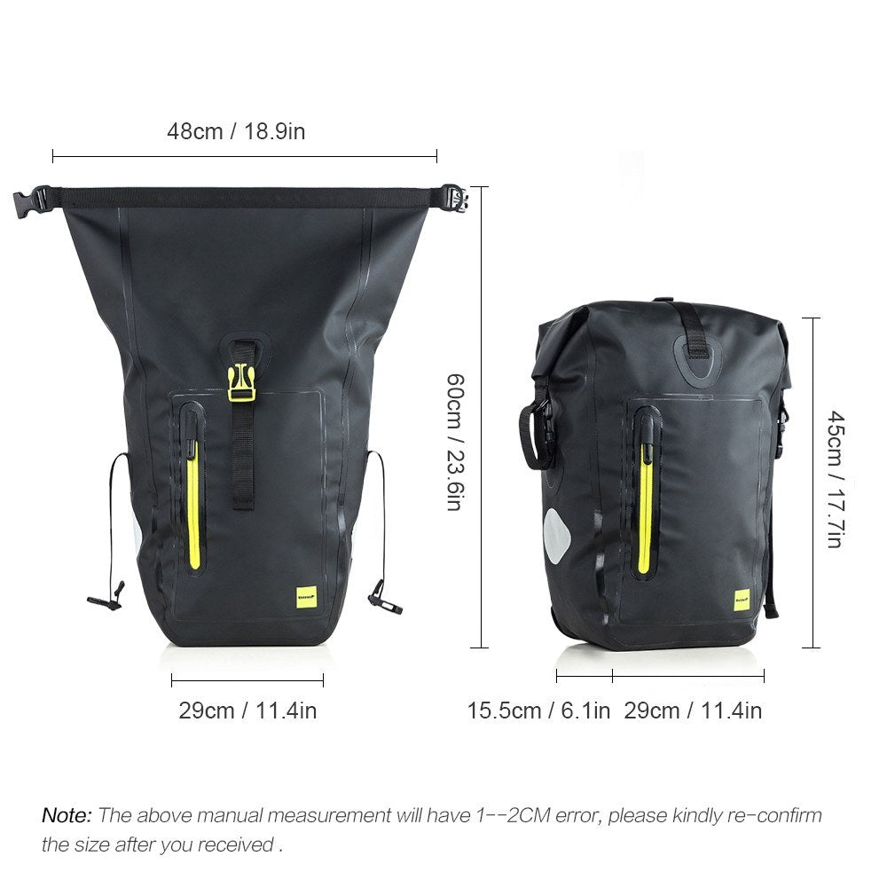 25L Waterproof Rear Rack Bicycle Pannier Bag