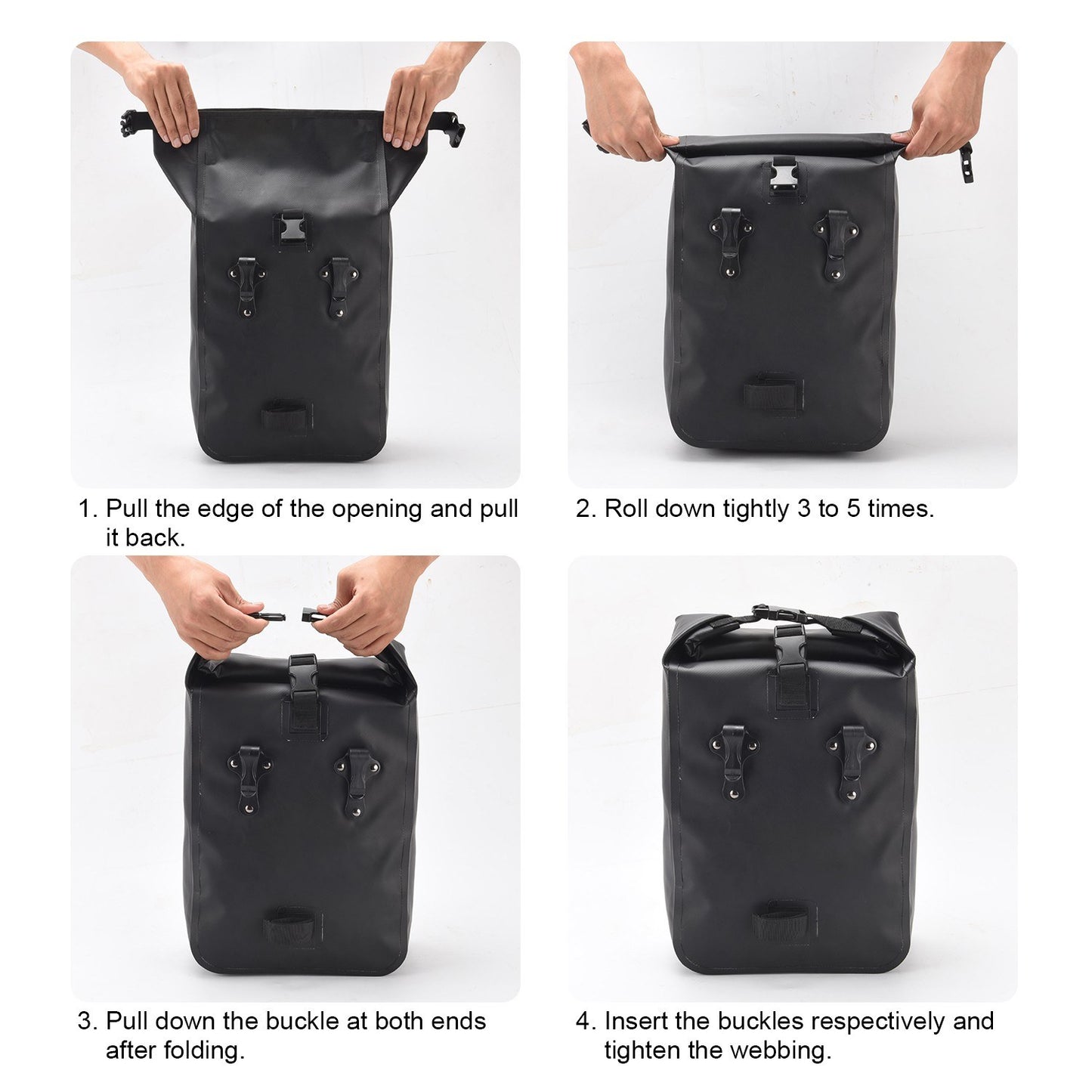 Waterproof Multifunctional Bike Rear Trunk Bag – Large Capacity Cycling Storage with Reflective Design, Shoulder Strap, and Rack Pannier Compatibility for MTB & Road Bikes