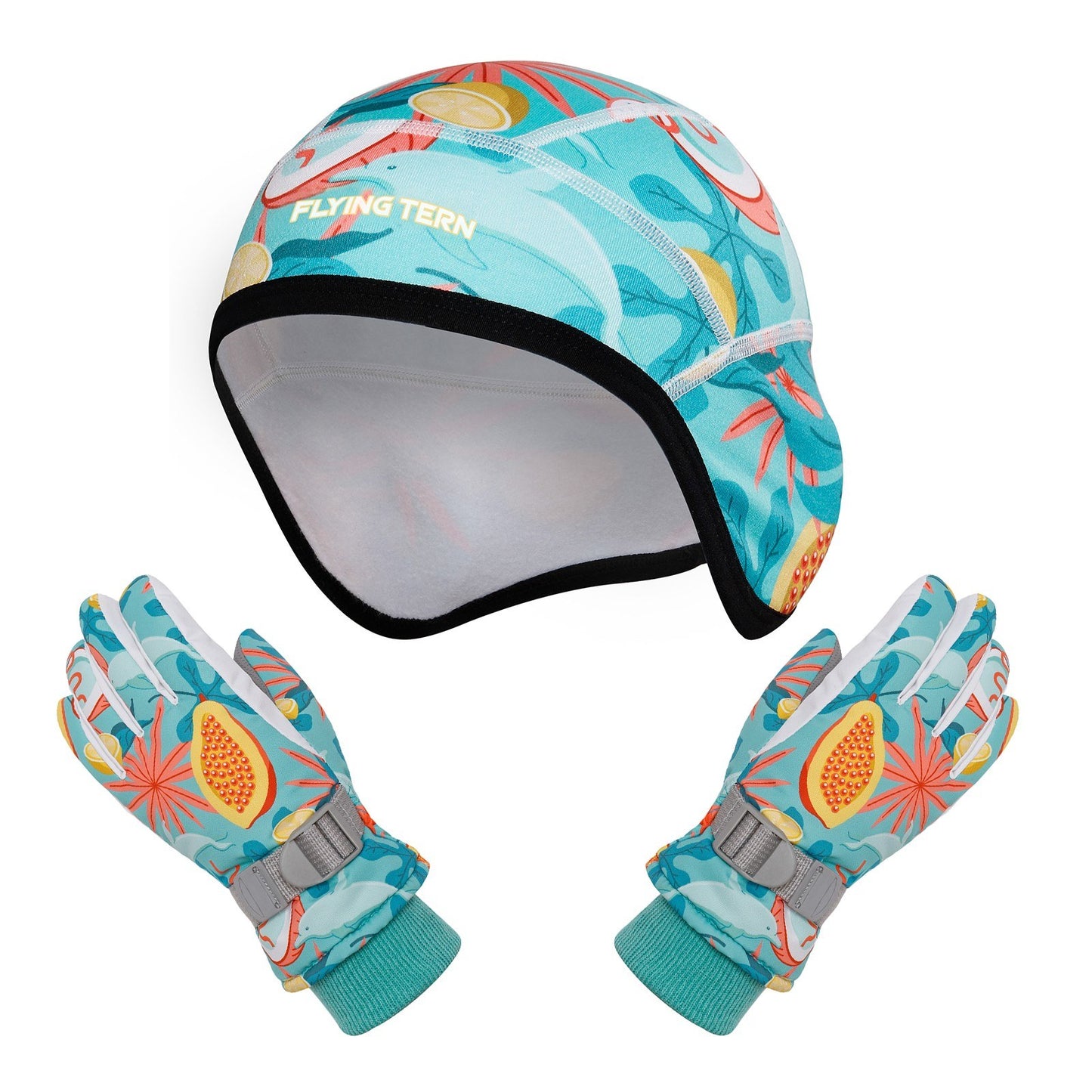 Kids Winter Beanie & Gloves Set - Windproof Ski Cap with Mittens for Cold Weather
