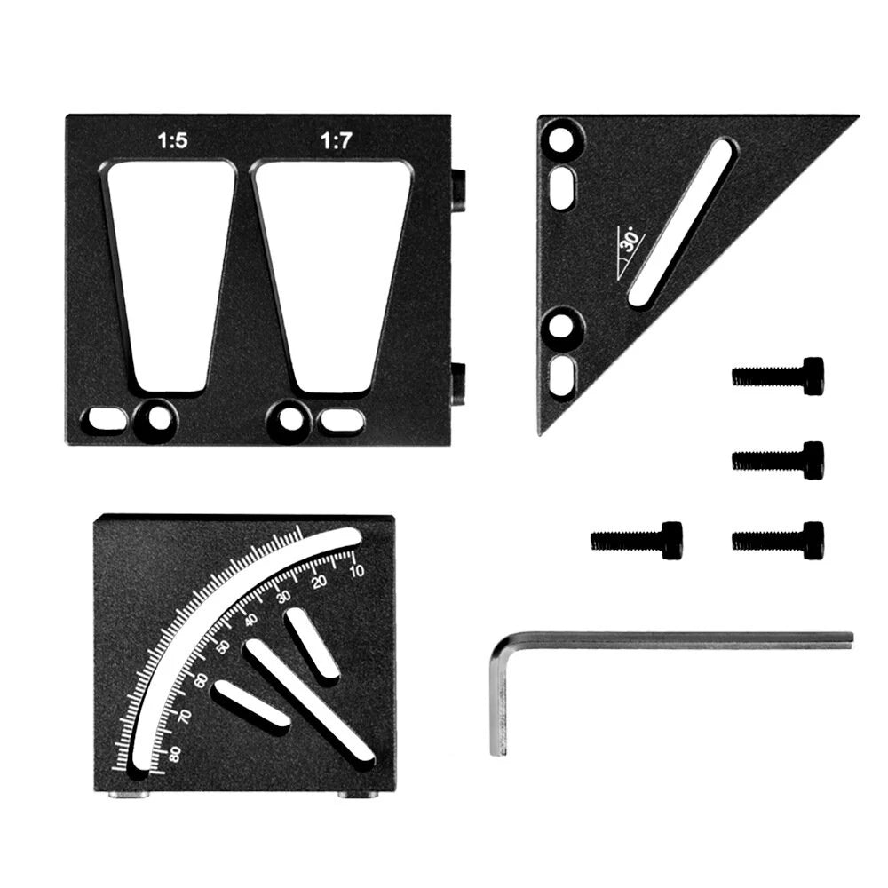 Aluminum Alloy Woodworking Marking Ruler - Multi-functional Tool with 45°/90° Line Marker, Circular Centerline Square, Angle Measurement, Dovetail Joint Gauge for Carpenters