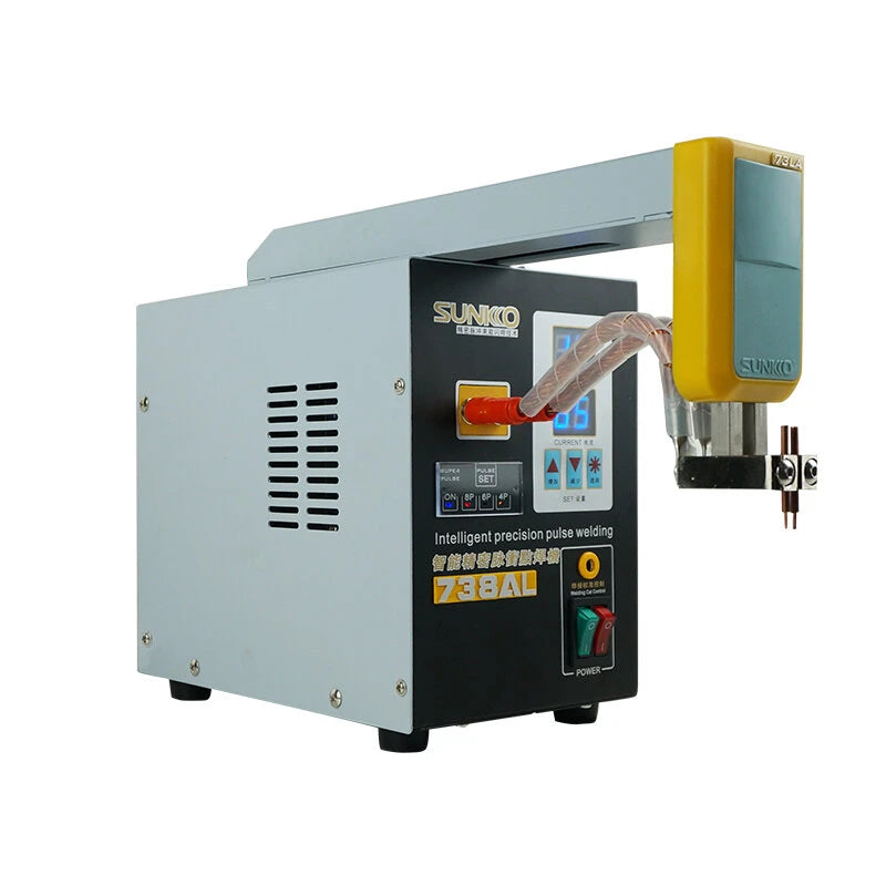 SUNKKO 738AL Handheld Spot Welding Machine, Upgraded Telescopic Arm, Precision Pulse Welder for 18650 Batteries