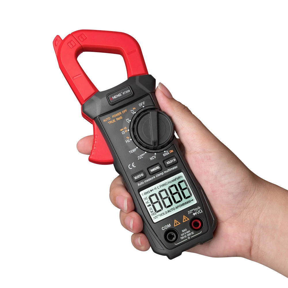 ANENG ST209 True RMS Digital Multimeter Clamp Meter, 6000 Counts, Auto Ranging Voltmeter, DC/AC Current Tester