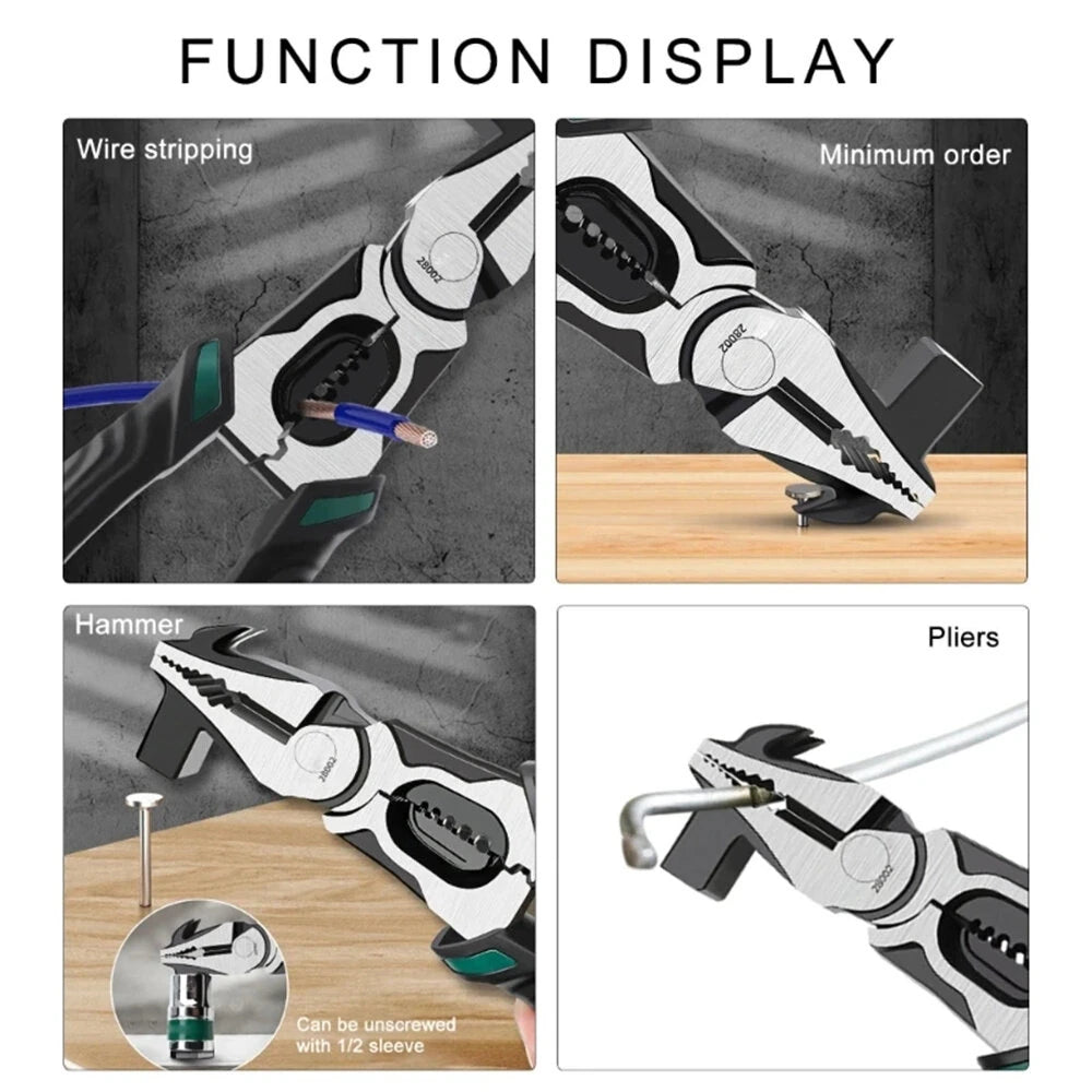 Multifunctional Fencing Pliers - 228mm High Carbon Steel Wire Cutters with Ergonomic Rubber Handle for Home & Workshop