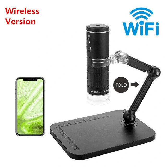 Wireless Digital Microscope 50X-1000X USB HD Camera with Flexible Stand for Phone and PC