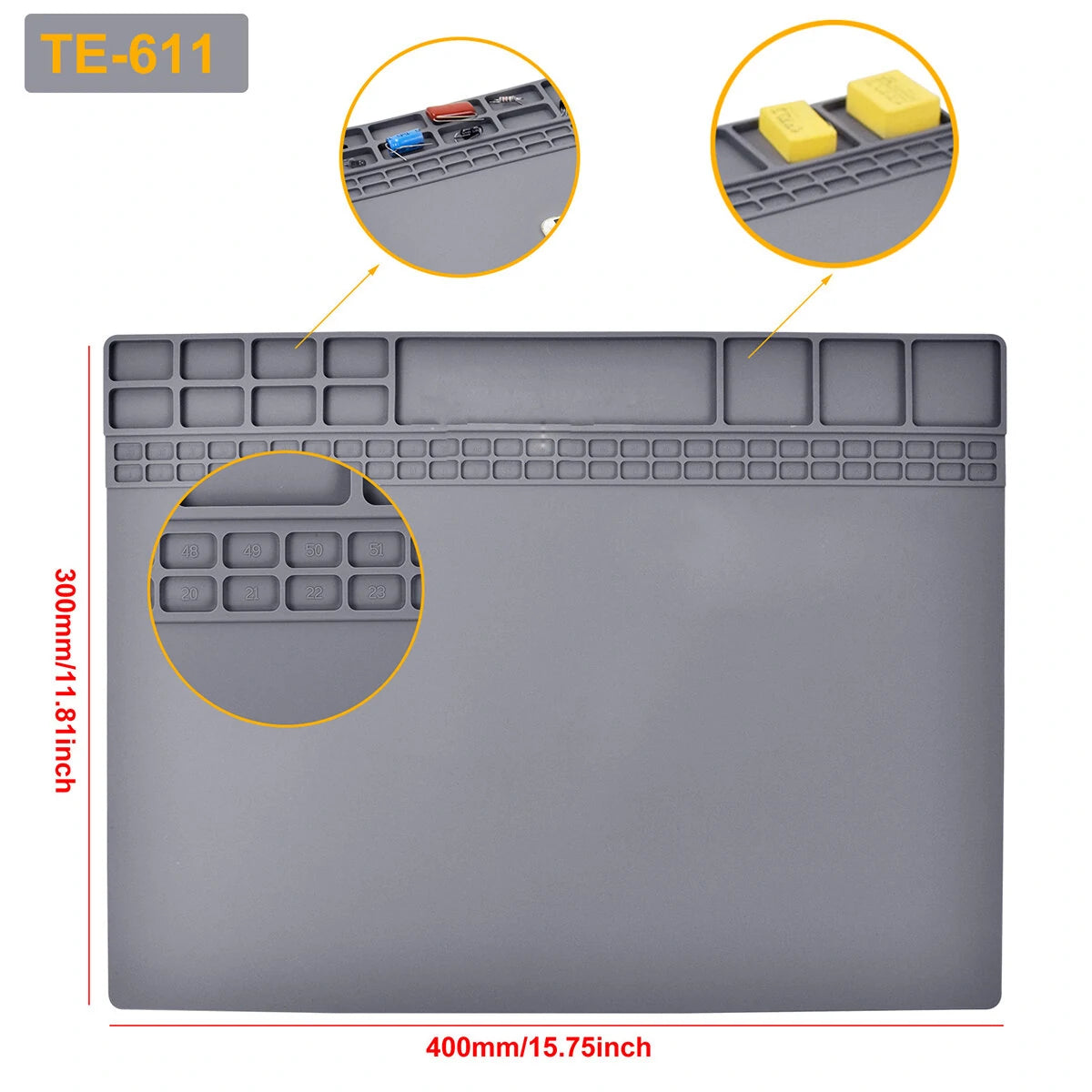 Magnetic Silicone Soldering Mat - High Temperature, Non-Slip, Patented Design