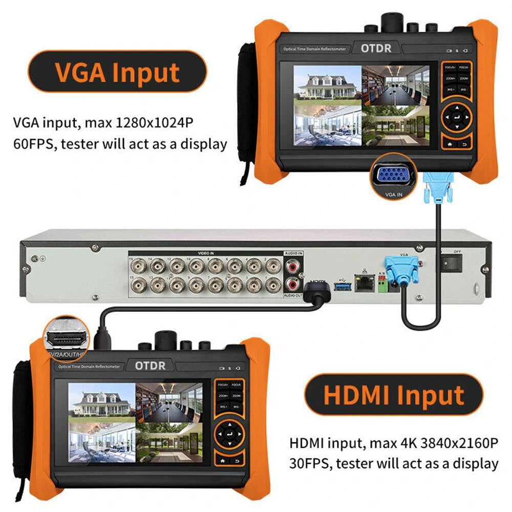 MT6500 Multifunction OTDR Fiber Optic & IPC Tester with Touchscreen, OPM, OLS, VFL, 4K IP Support, Cable Tracker, PoE & RJ45 TDR