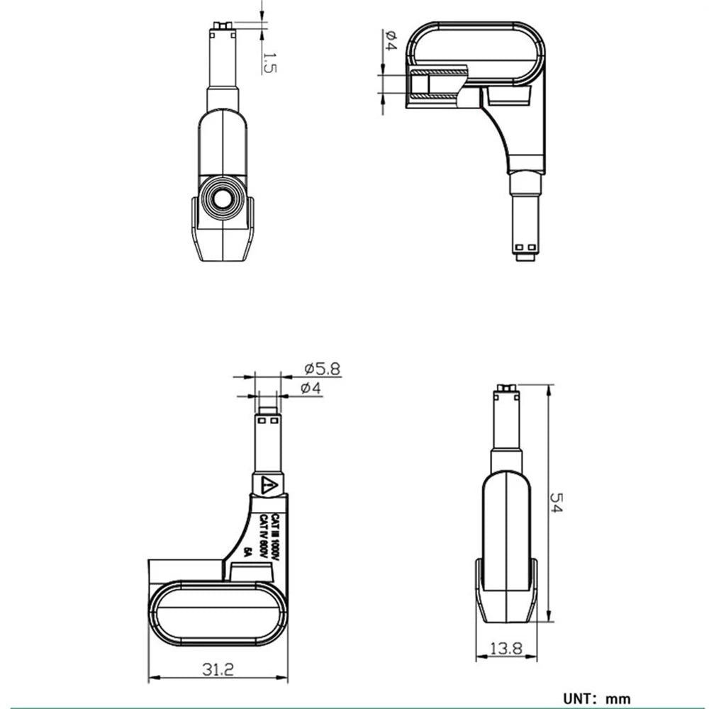 3PCS Magnetic Head Terminal Block with 4mm Banana Plug for Quick Solder-free Connection, High Durability CAT III 1000V & 500V Safety, Universal Multimeter Compatibility