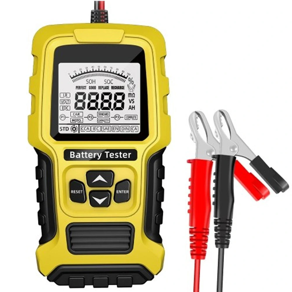 FOXSUR Intelligent 12V/24V Battery Tester with Digital Display & Multi-Protection for Cars & Motorcycles - Perfect for Professionals & Enthusiasts