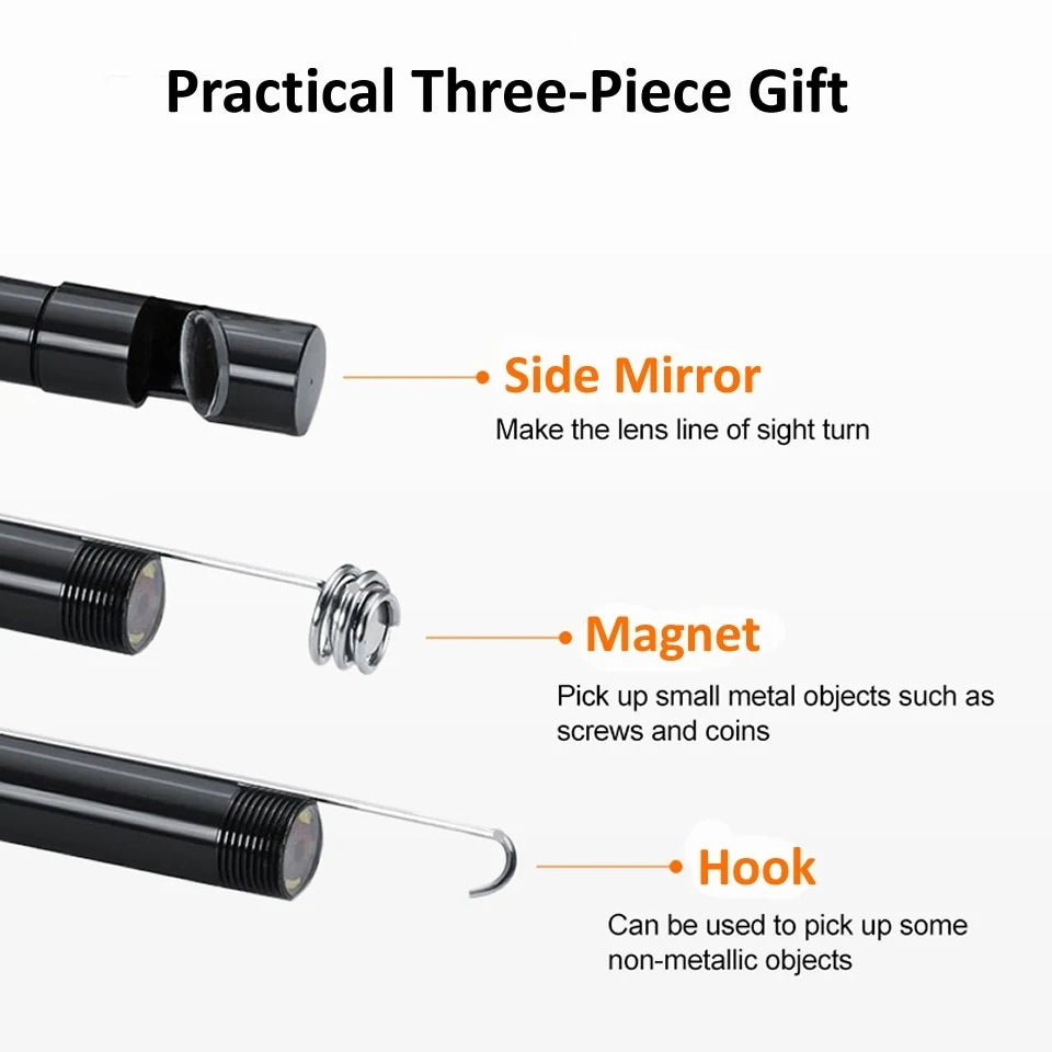 USB Type-C 7mm Endoscope Camera, 2M Mobile Borescope Inspection for Android Smartphones & Cars