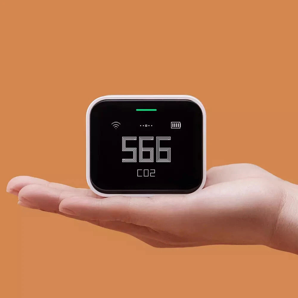 5-in-1 WiFi Air Quality Detector: PM2.5/PM10/CO2/Temperature/Humidity Monitor with Bluetooth Gateway & USB Charging