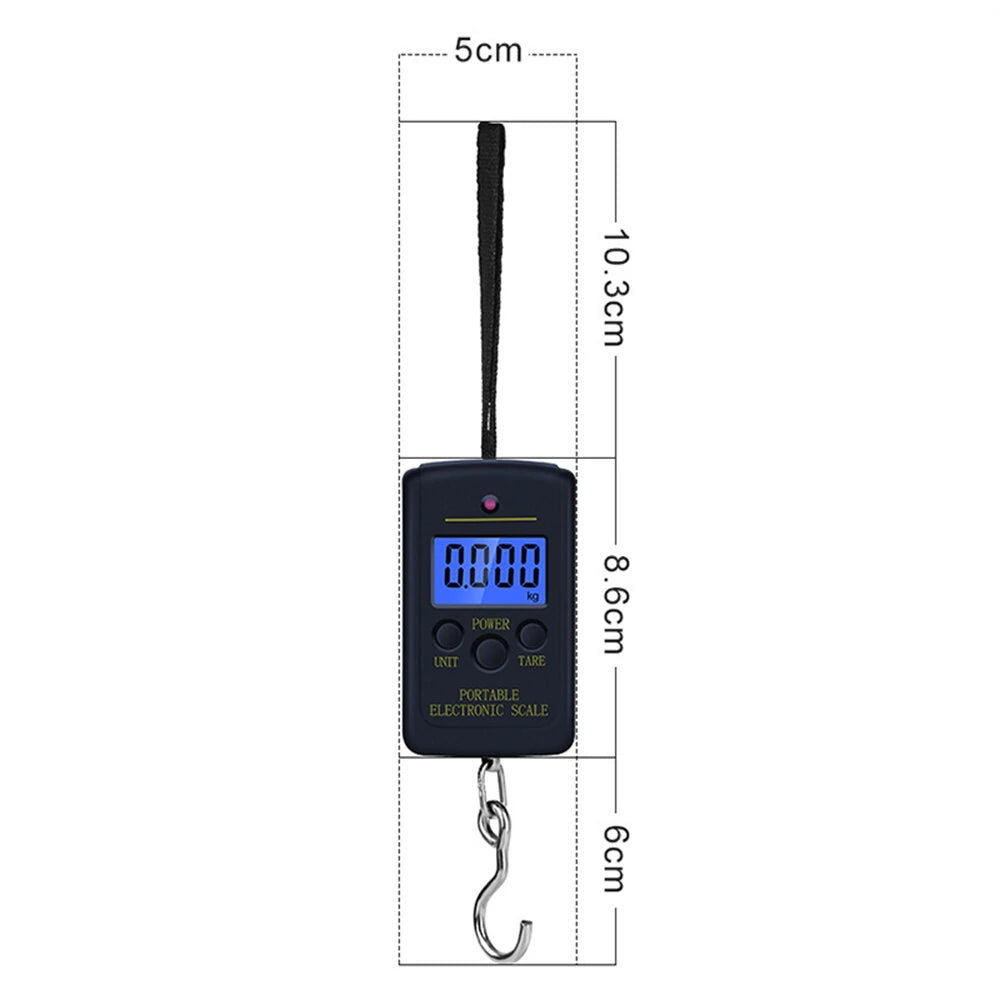 Portable High-Accuracy Digital Scale, 40kg Capacity, 10g Precision, Backlit Display for Travel, Fishing, and Outdoor Use