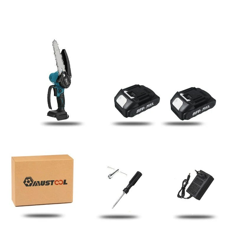 Cordless Electric Chainsaw 18V 1200W, 6-Inch Brush Motor Wood Cutter, 10,000 RPM, Optional Battery