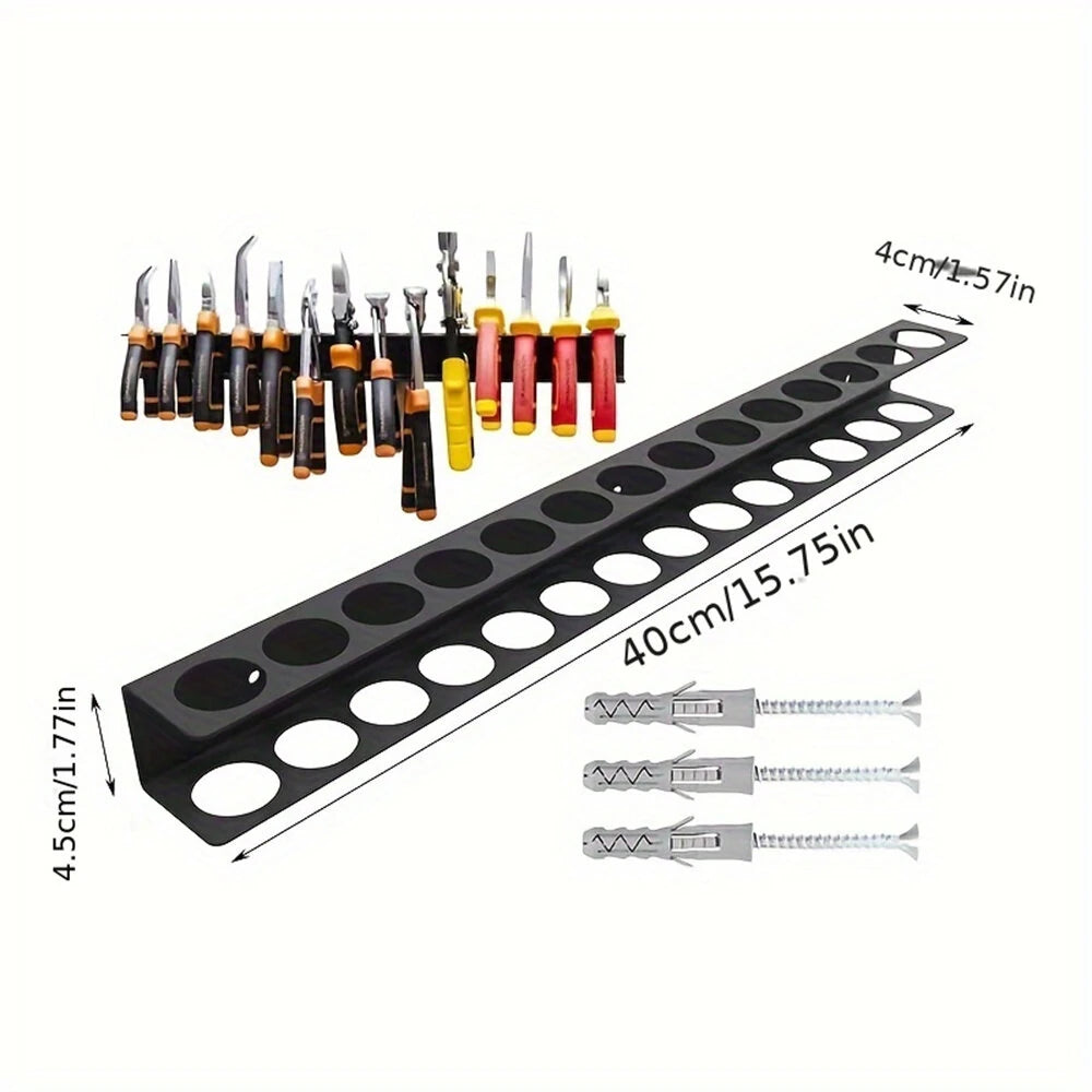 Heavy-Duty Metal Tool Organizer: Wall-Mounted, Space-Saving, Versatile Storage, Easy Install, Powder-Coated for Garage/Office/Workshop