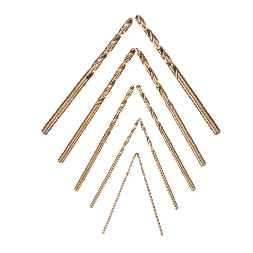 Drillpro 10pcs M35 Cobalt HSS Twist Drill Bit Set (1-3mm) High Speed Steel