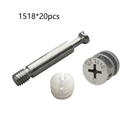 20PCS Three-in-One Woodworking Connectors for 15-21mm Boards: Locking & Fastening Punch Tools
