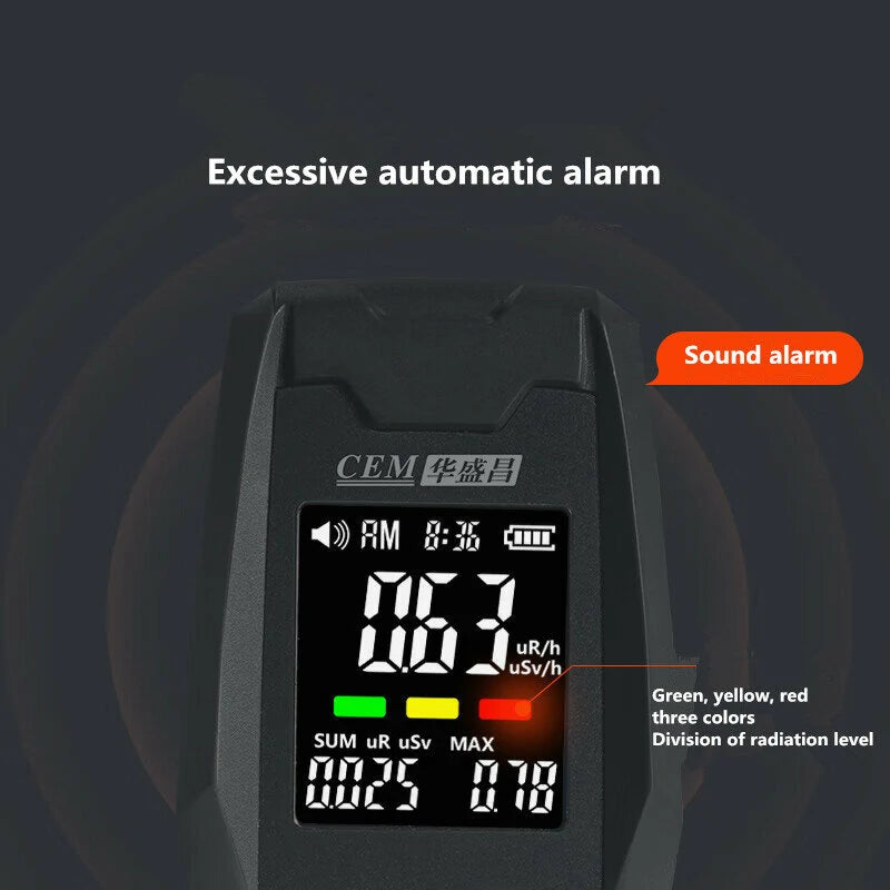 Portable Nuclear Radiation Detector: 0.01uSv/h-9999uSv/h Range, 48keV-3.0MeV Energy, Home & Professional Safety Monitor