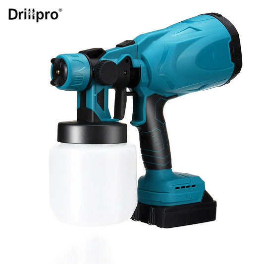 Cordless Electric Paint Sprayer Gun 800mL Red/Blue - Drillpro Woodworking Spray Tool
