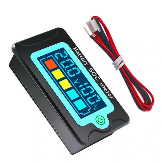 Waterproof Digital Battery Capacity Tester LCD Voltmeter 12V-72V for Car - Peacefair