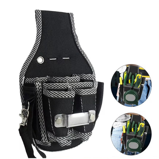 9-Pocket Electrician Tool Bag - Durable 600D Nylon with Reinforced Edges, Versatile Waist-Hanging Utility Pouch for Professionals