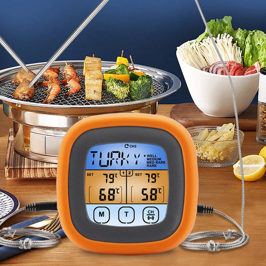 Dual-Needle Touchscreen Food Thermometer for Kitchen, Baking, Meat, and BBQ - TS-6601-2