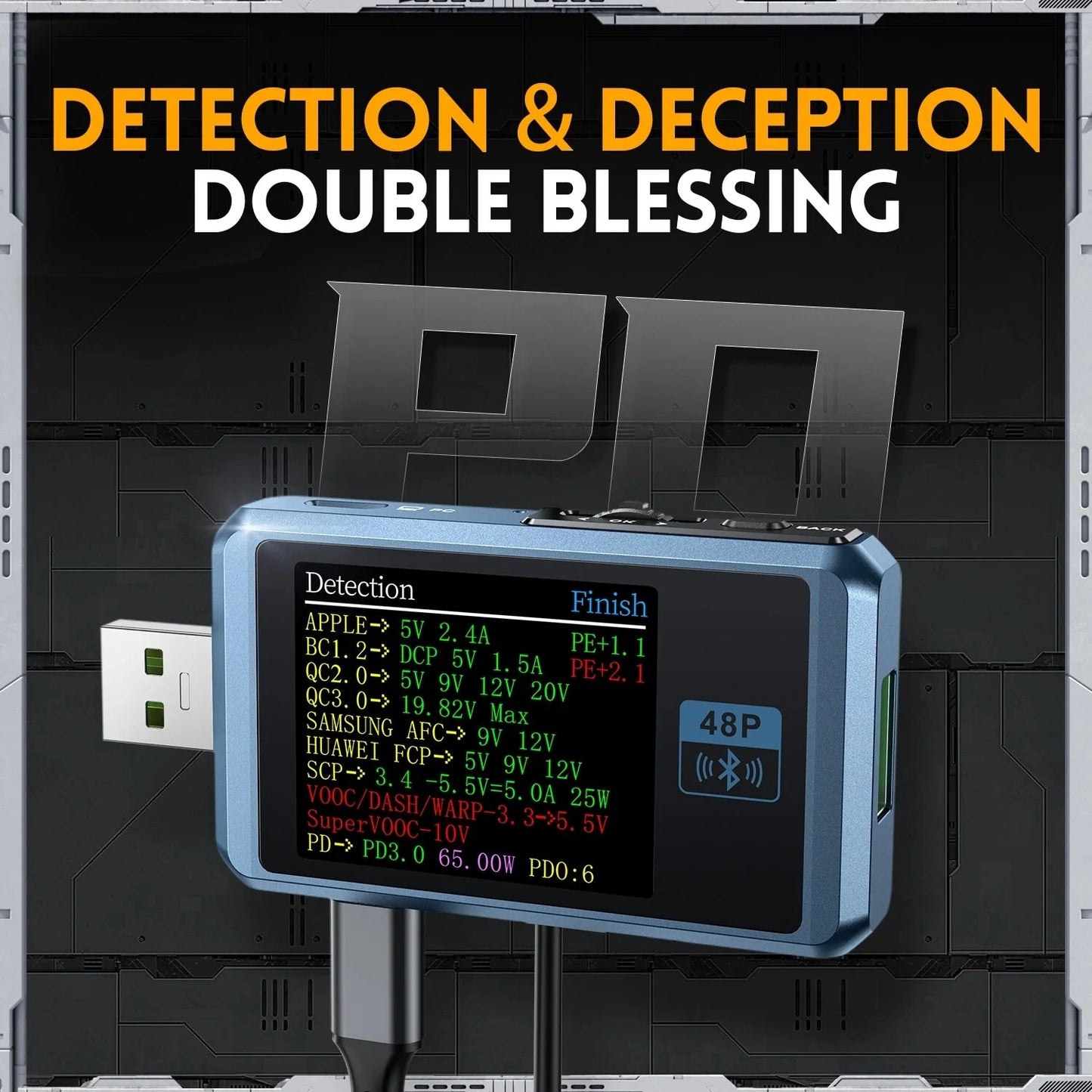 FNIRSI-FNB48P USB Type-C Fast Charge Tester with CNC Metal Shell, Ammeter Voltmeter, Ripple & Capacity Measurement