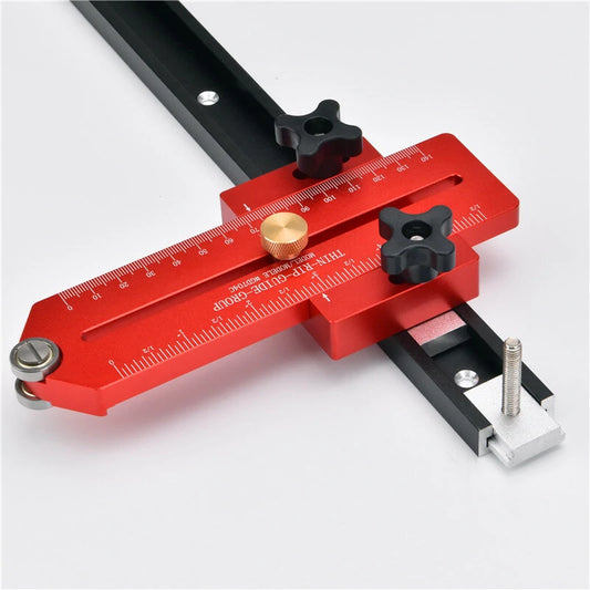 FONSON 140mm Extended Woodworking Thin Guide Jig for Table Saw Fast Cutting with Limit Fence T Track