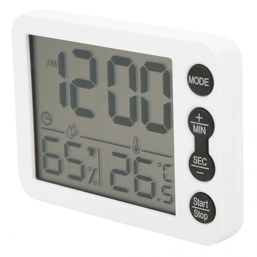 TS-9606 Multifunction Thermometer & Hygrometer - Temperature & Humidity Meter with Indoor Alarm Clock