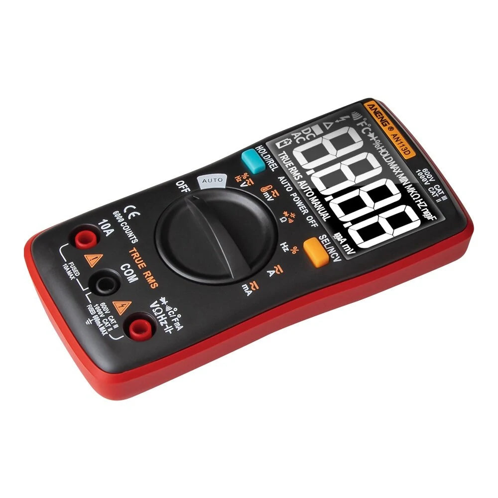 ANENG AN113D Smart True-RMS Digital Multimeter 6000 Counts - Resistance, Diode, Continuity, Temperature, AC/DC Voltage & Current Tester - Upgraded from AN8002