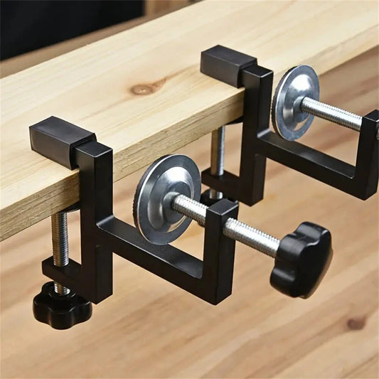 2PCS Aluminum Alloy Double Woodworking Clamps G Clips for Cutting, Drilling, & Fixing
