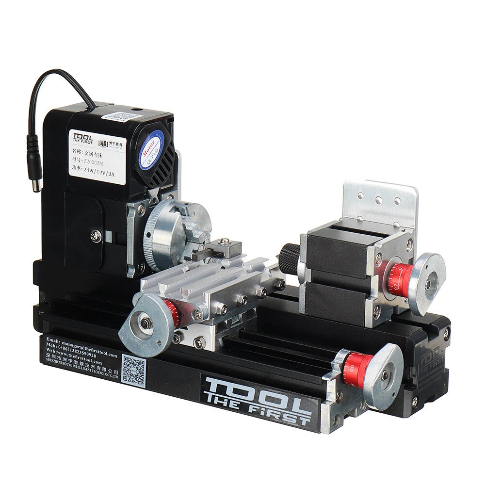 Compact 12V DC 2A 24W Mini Wood & Metal Rotating Lathe Machine
