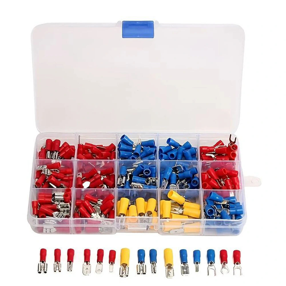 280Pcs Insulated Spade Terminals & Cable Connectors Set - Electrical Wire Crimp Kit