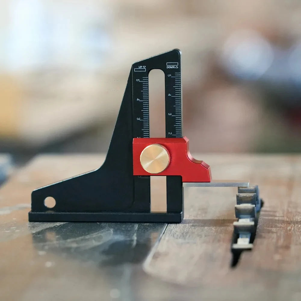 Aluminum Alloy Adjustable Woodworking Height & Depth Measurement Gauge for Milling Cutter, Trimming Machine, Saw Blade & Marking