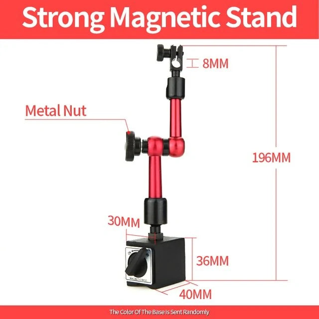 Precision Dial Indicator with Magnetic Stand - 0-10mm/30mm/0.8mm Micrometer Measuring Tool