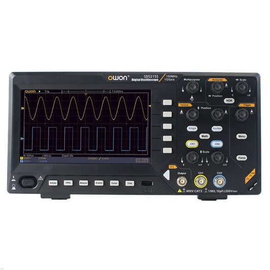 OWON SDS200 Series Digital Oscilloscope, 2-Channel, 1 GS/s, 150-200 MHz, USB, EU/US Plug