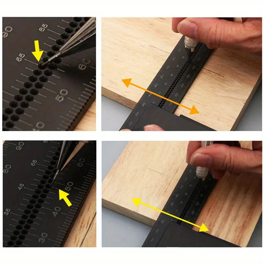 200mm Marking Gauge & Aluminum Alloy T-Square Ruler for Woodworking