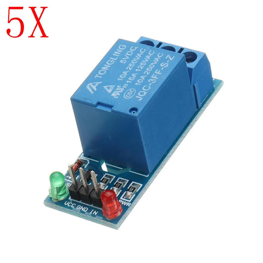 5pcs 5V 1-Channel Low-Level Trigger Relay Module, AC/DC 220V Interface Board for MCU