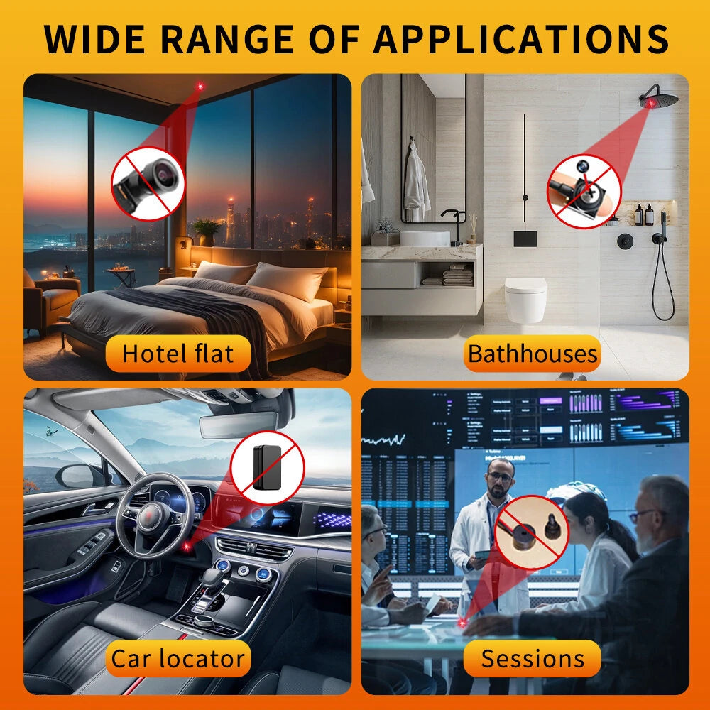 Portable Multi-Functional Camera Detector with Adjustable Sensitivity, Type-C Rechargeable, 500mAh, Detects 1MHz-6.5GHz, Long Battery Life, Anti-Snooping Device