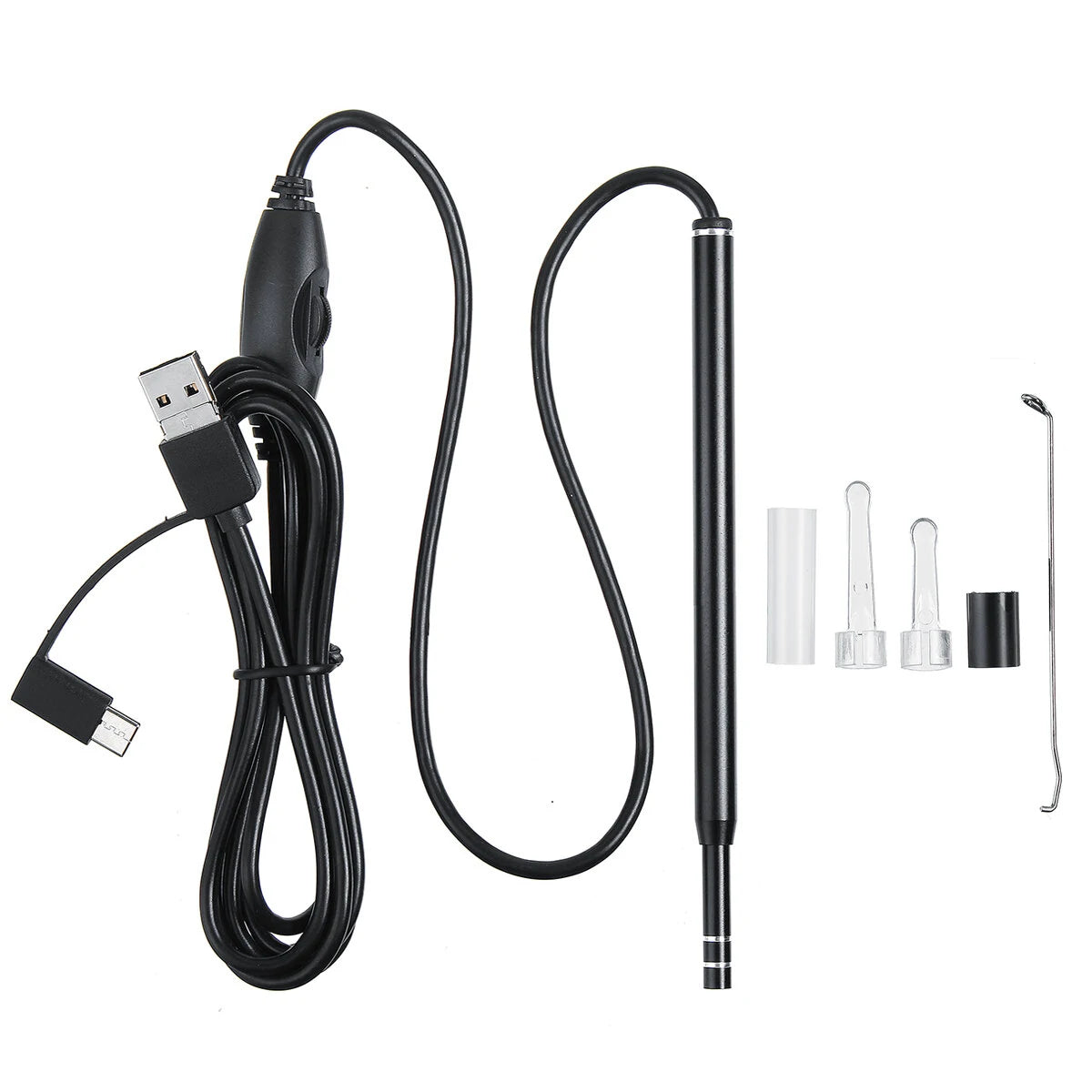 Ear Endoscope AN101 3-in-1 HD Visual Ear Cleaning Tool with 5.5mm Camera, Multifunctional Earpick for Android & PC