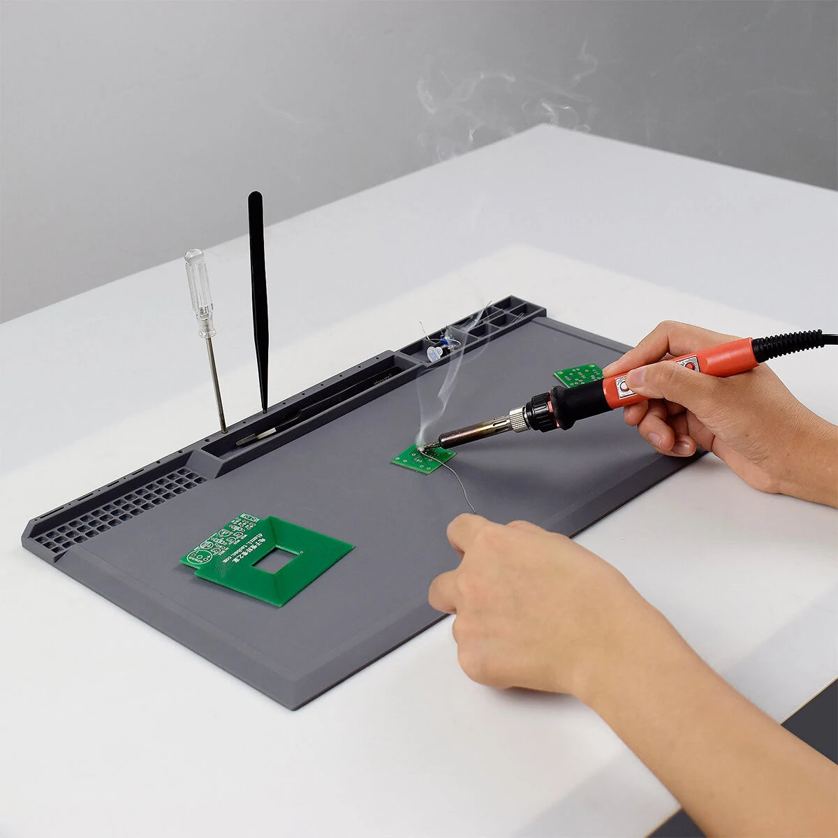 Magnetic Silicone Soldering Mat - High Temperature, Non-Slip, Patented Design