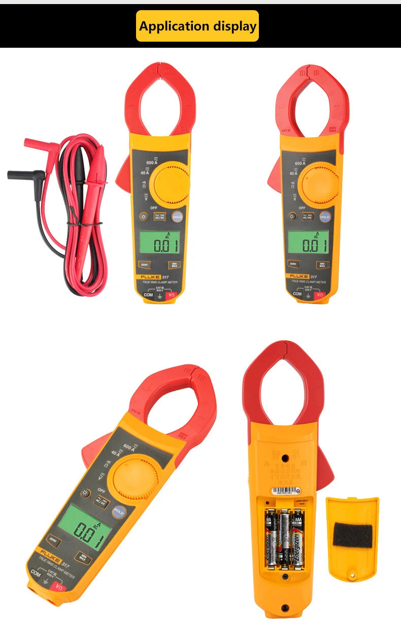 Fluke 317 True RMS Digital Clamp Meter AC/DC Multimeter Tester