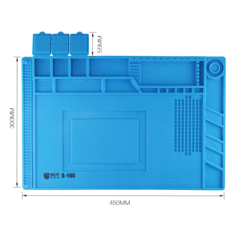 BEST S160 Magnetic Silicone Heat Insulation Pad for BGA Soldering & Repair Station