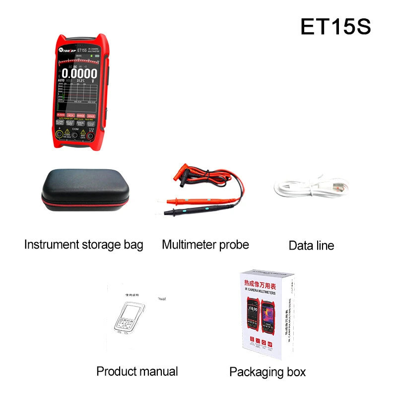 AV TOOLTOP ET15S PRO Thermal Imaging Camera 256x192 | 550°C Range | 25Hz | 15 Color Modes | 20000 Count Multimeter | Macro Lens