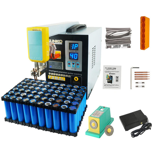Upgraded SUNKKO 738AL Handheld Spot Welder with Telescopic Arm, Precision Pulse for 18650 Battery Welding